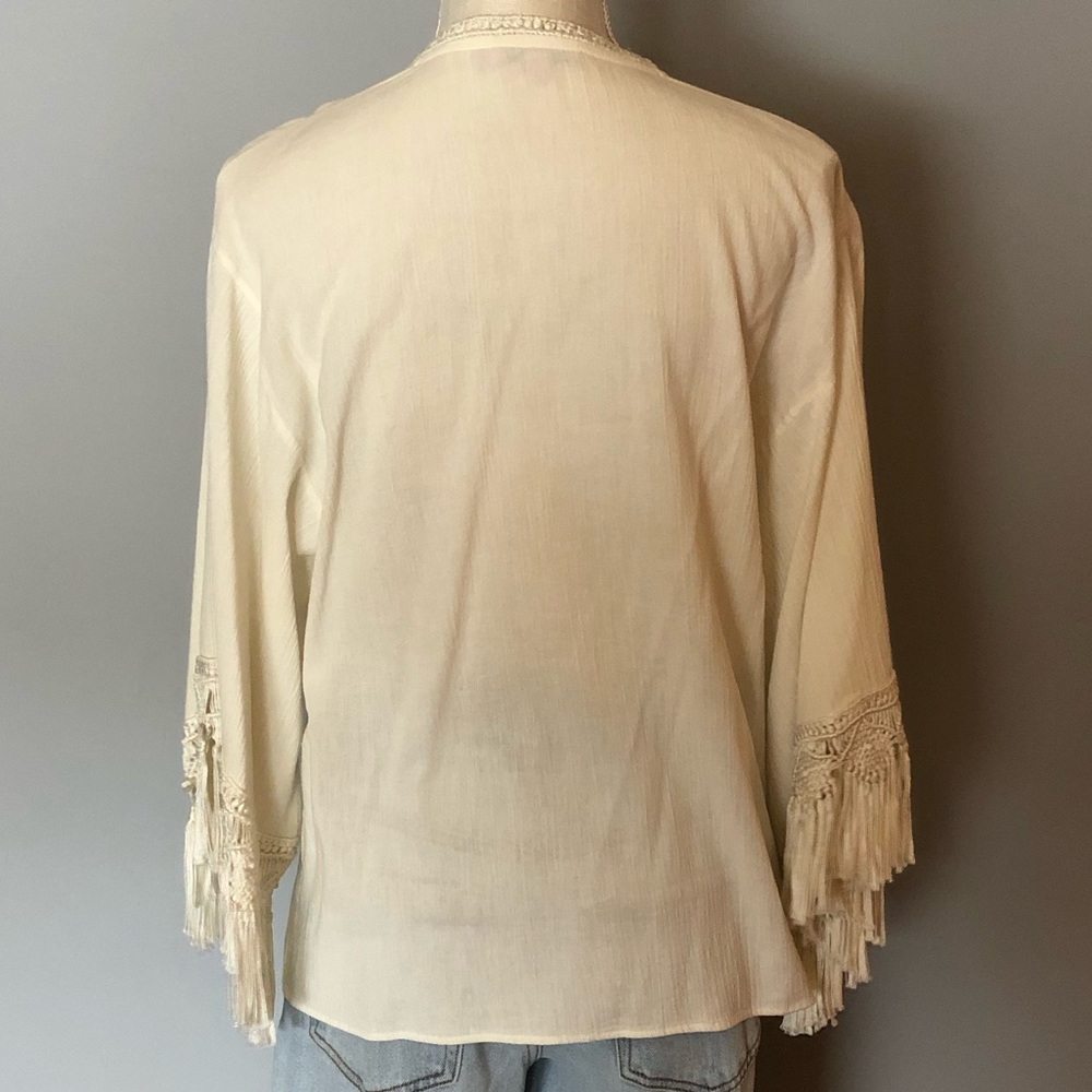 Euc. Calypso St. Barth Open Front Fringe Sleeve K… - image 6